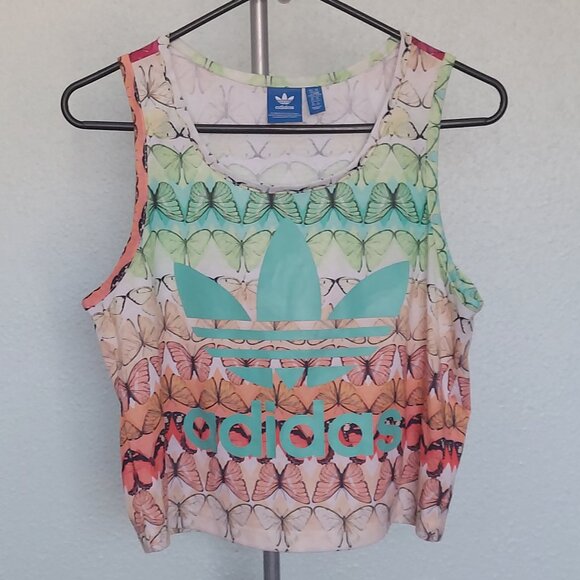 adidas Originals Tops - Adidas Originals x The Farm Company Butterfly Print Crop Tank Top - Size M